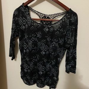 Crochet back shirt